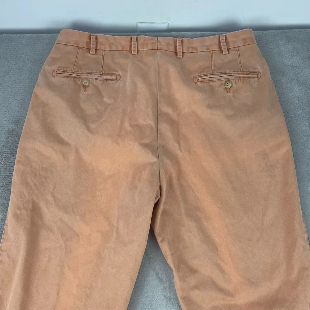 Peter Millar Crown Crafted Pants Men‎ 34x33 Faded Orange Chino Golf Casual Pima